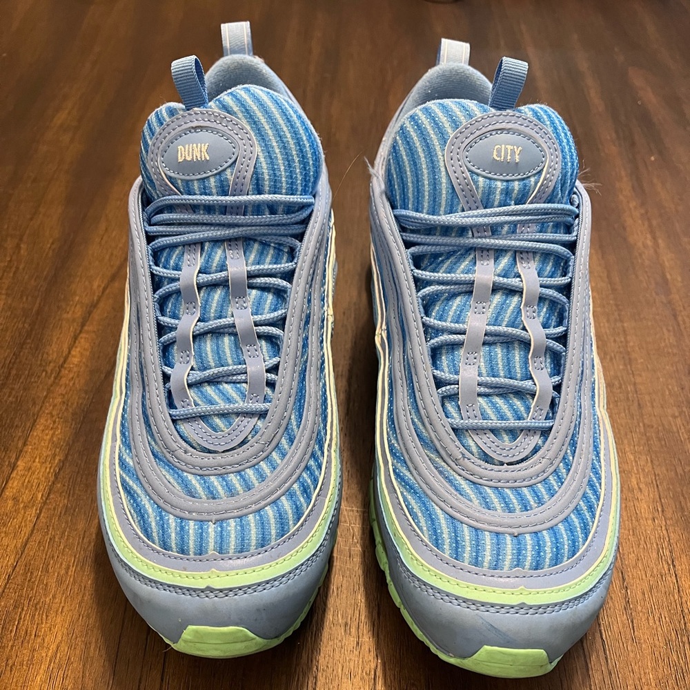 Men's Blue and Green Sneakers